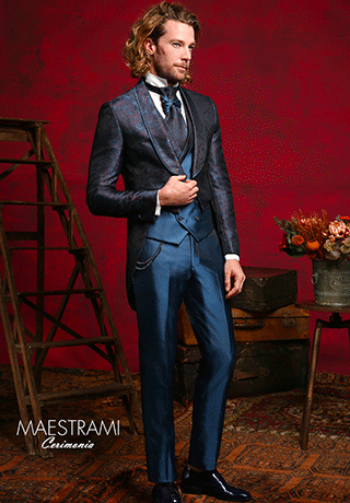 frac damascato bordeaux e blu frac damascato bordeaux e blu