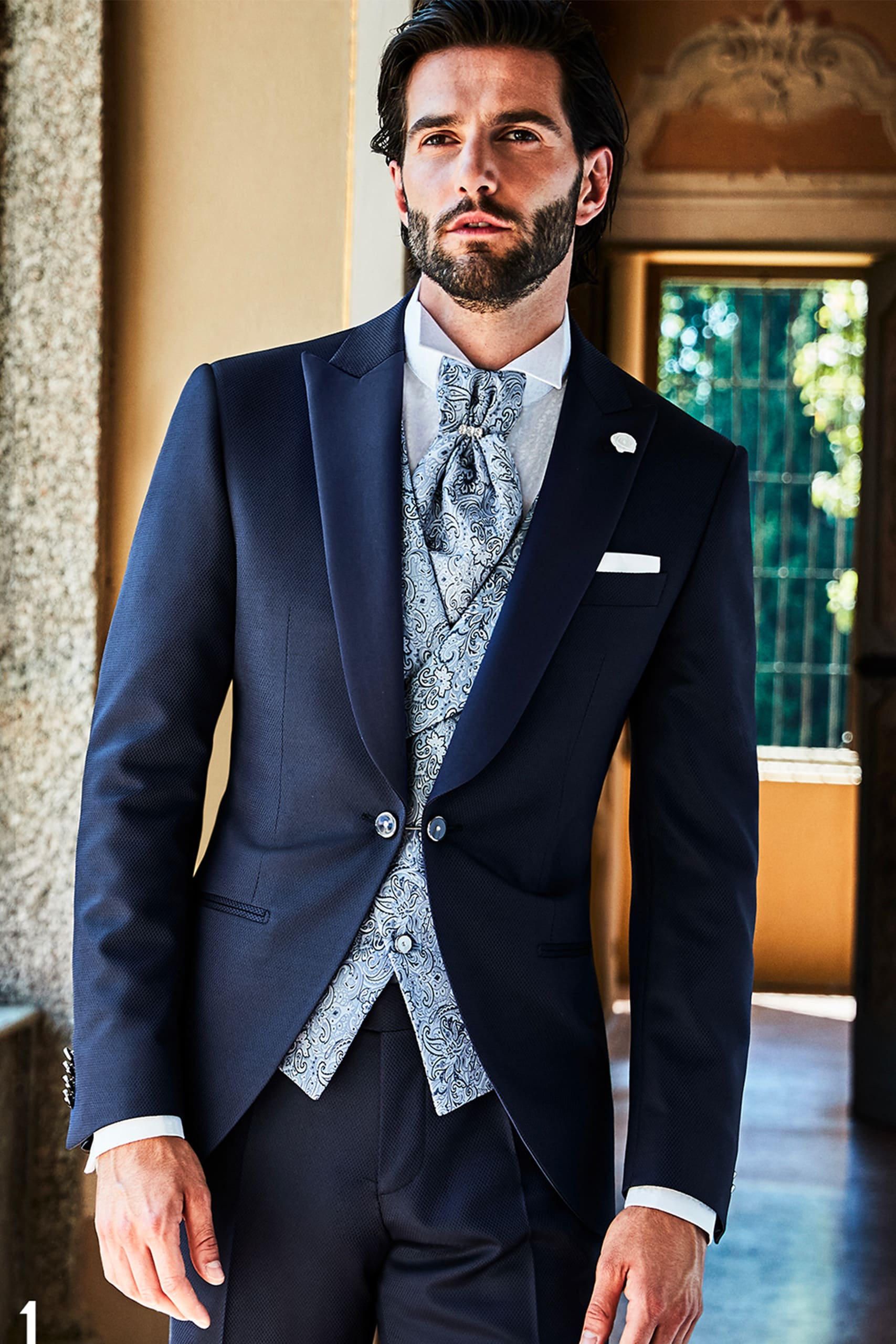 abito con bottoni laterali damascato blu lubiam abito con bottoni laterali damascato blu lubiam