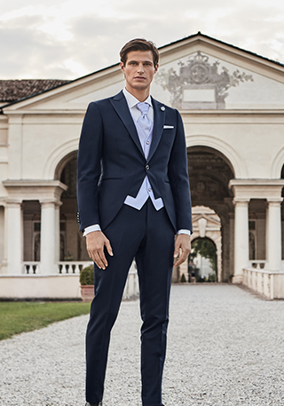 abito con bottoni laterali damascato blu lubiam abito con bottoni laterali damascato blu lubiam